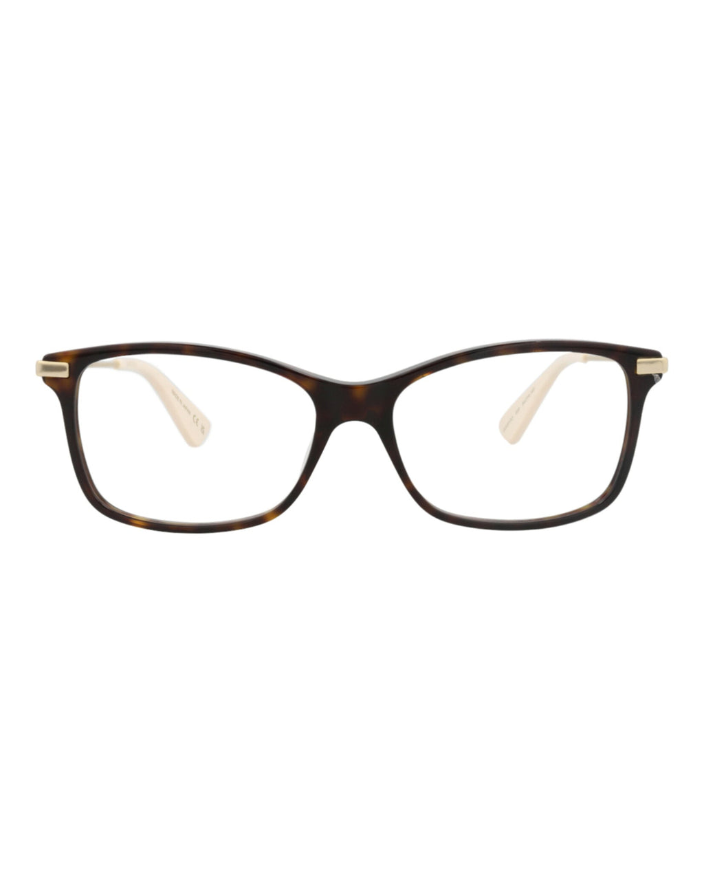 Gucci Womens Square/Rectangle Havana Gold Transparent Fashion Designer Eyewear