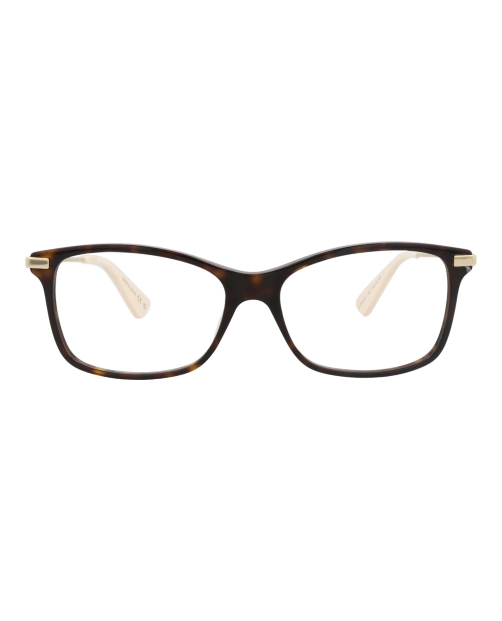 Gucci Womens Square/Rectangle Havana Gold Transparent Fashion Designer Eyewear