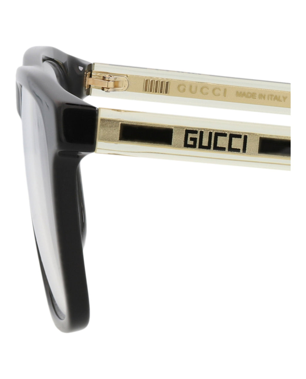 Gucci Mens Square/Rectangle Black Crystal Transparent Fashion Designer Eyewear
