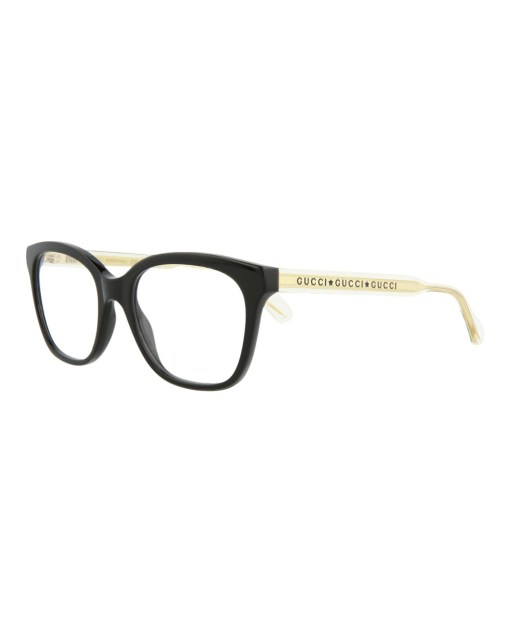 Gucci Womens Square/Rectangle Black Crystal Transparent Fashion Designer Eyewear