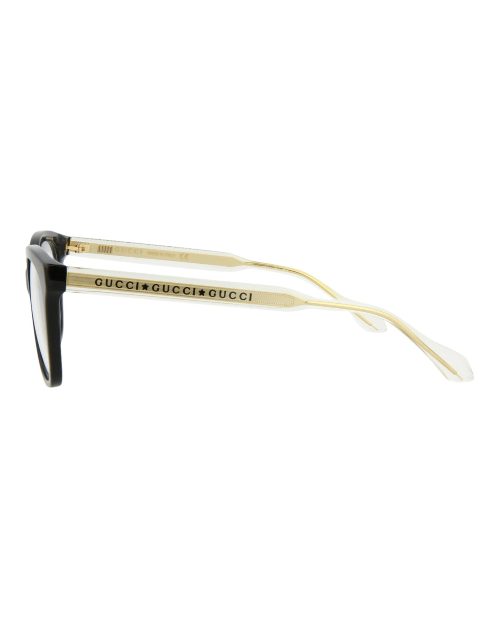 Gucci Womens Square/Rectangle Black Crystal Transparent Fashion Designer Eyewear