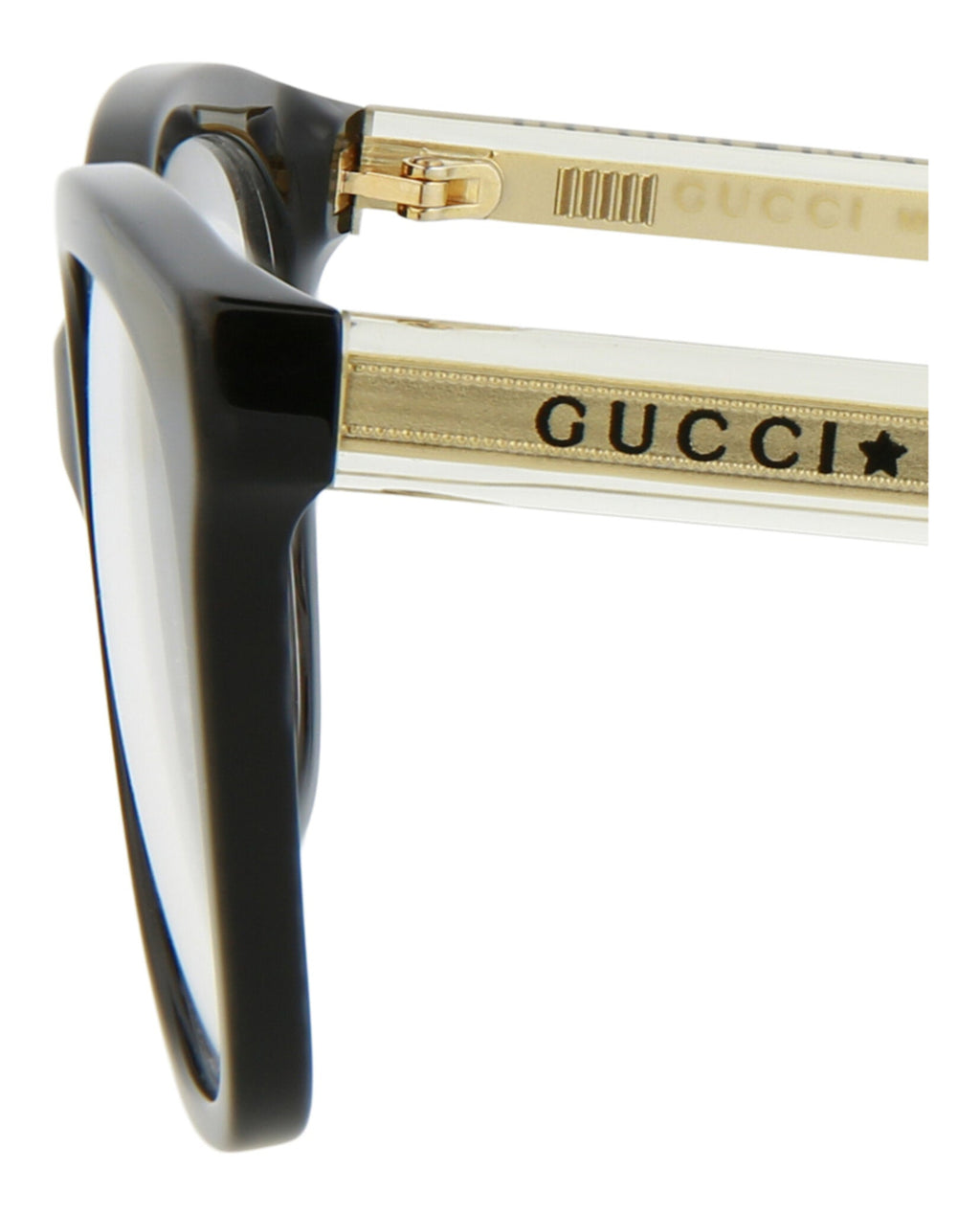 Gucci Womens Square/Rectangle Black Crystal Transparent Fashion Designer Eyewear