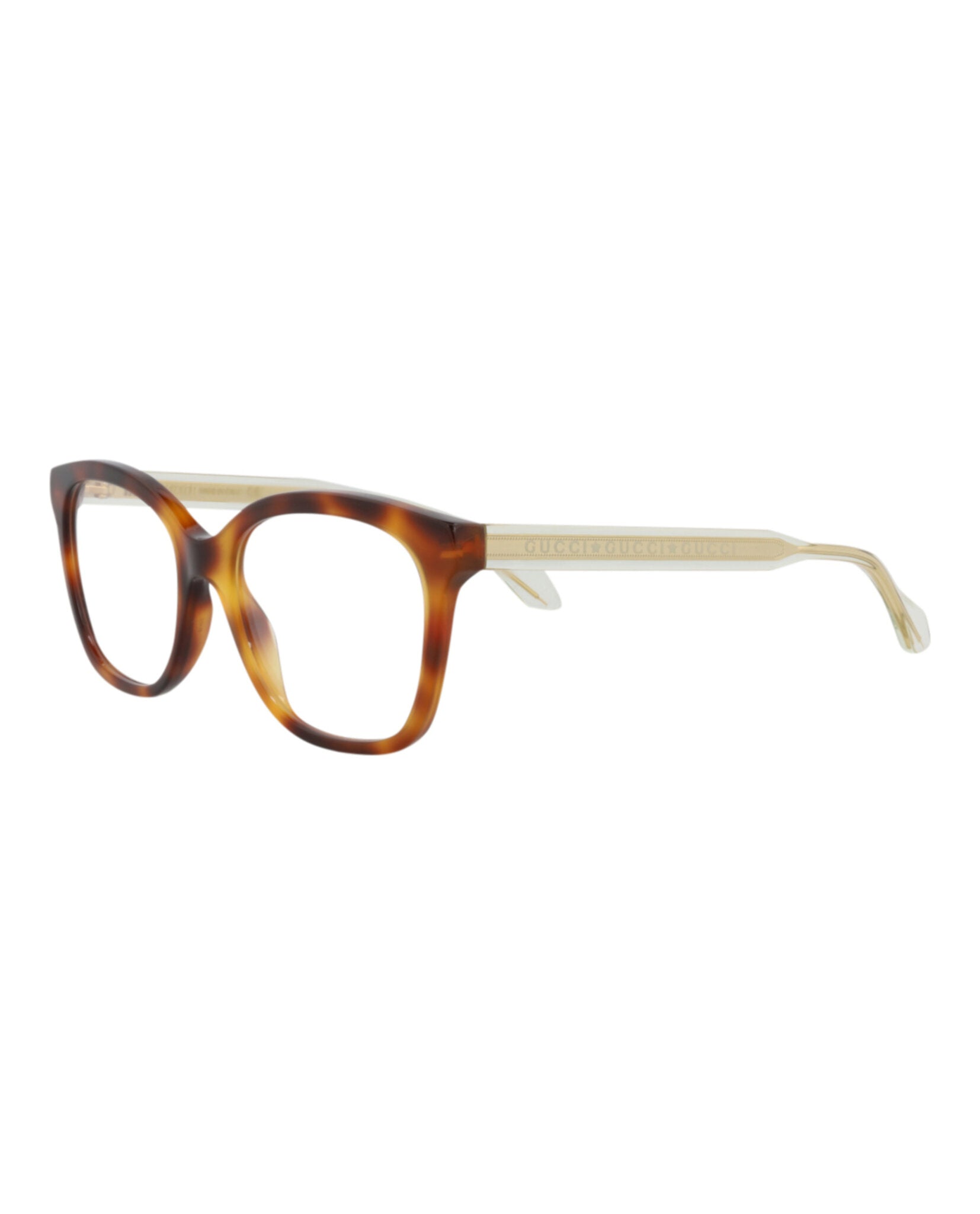 Gucci Womens Square/Rectangle Havana Crystal Transparent Fashion Designer Eyewear