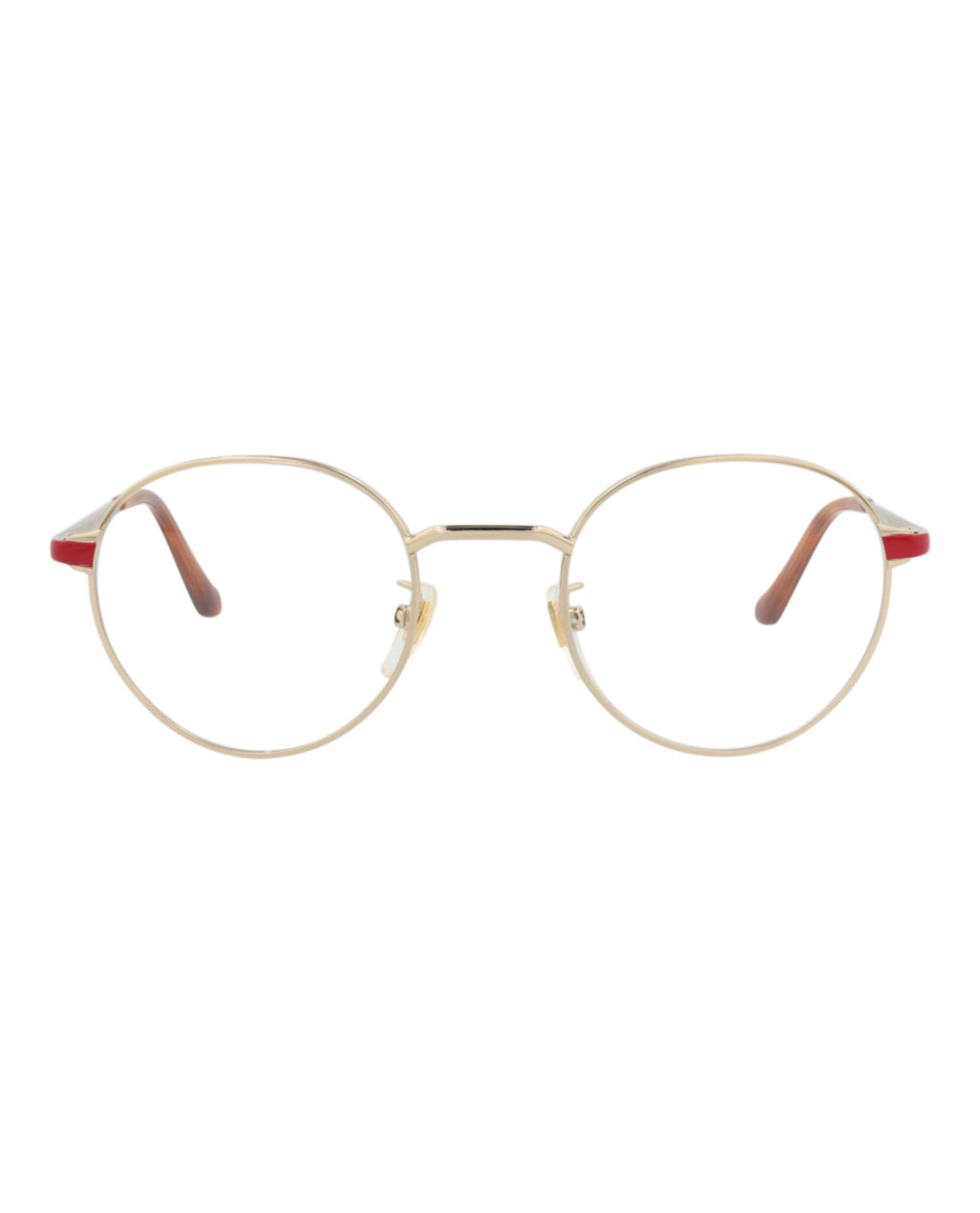 Gucci Unisex Round/Oval Gold Red Transparent Fashion Designer Eyewear