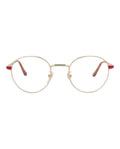 Gucci Unisex Round/Oval Gold Red Transparent Fashion Designer Eyewear