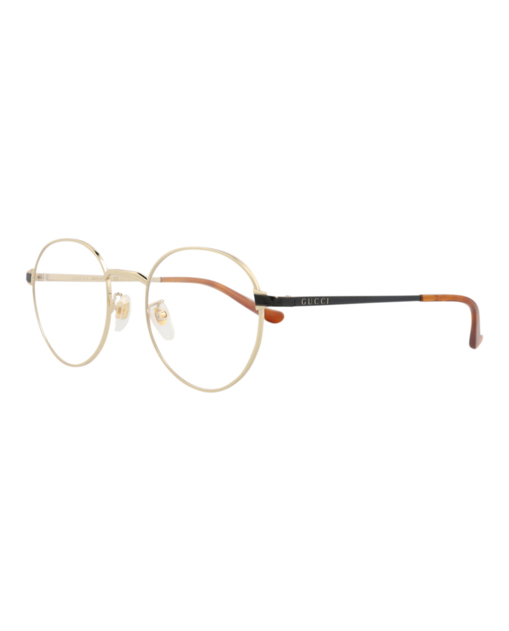 Gucci Unisex Round/Oval Gold Black Transparent Fashion Designer Eyewear