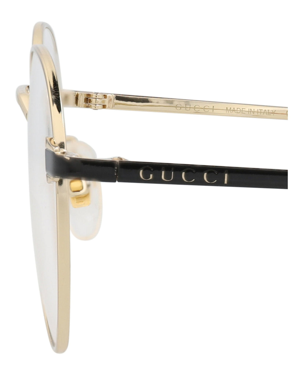 Gucci Unisex Round/Oval Gold Black Transparent Fashion Designer Eyewear