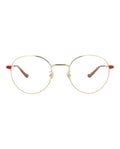 Gucci Unisex Round/Oval Gold Red Transparent Fashion Designer Eyewear