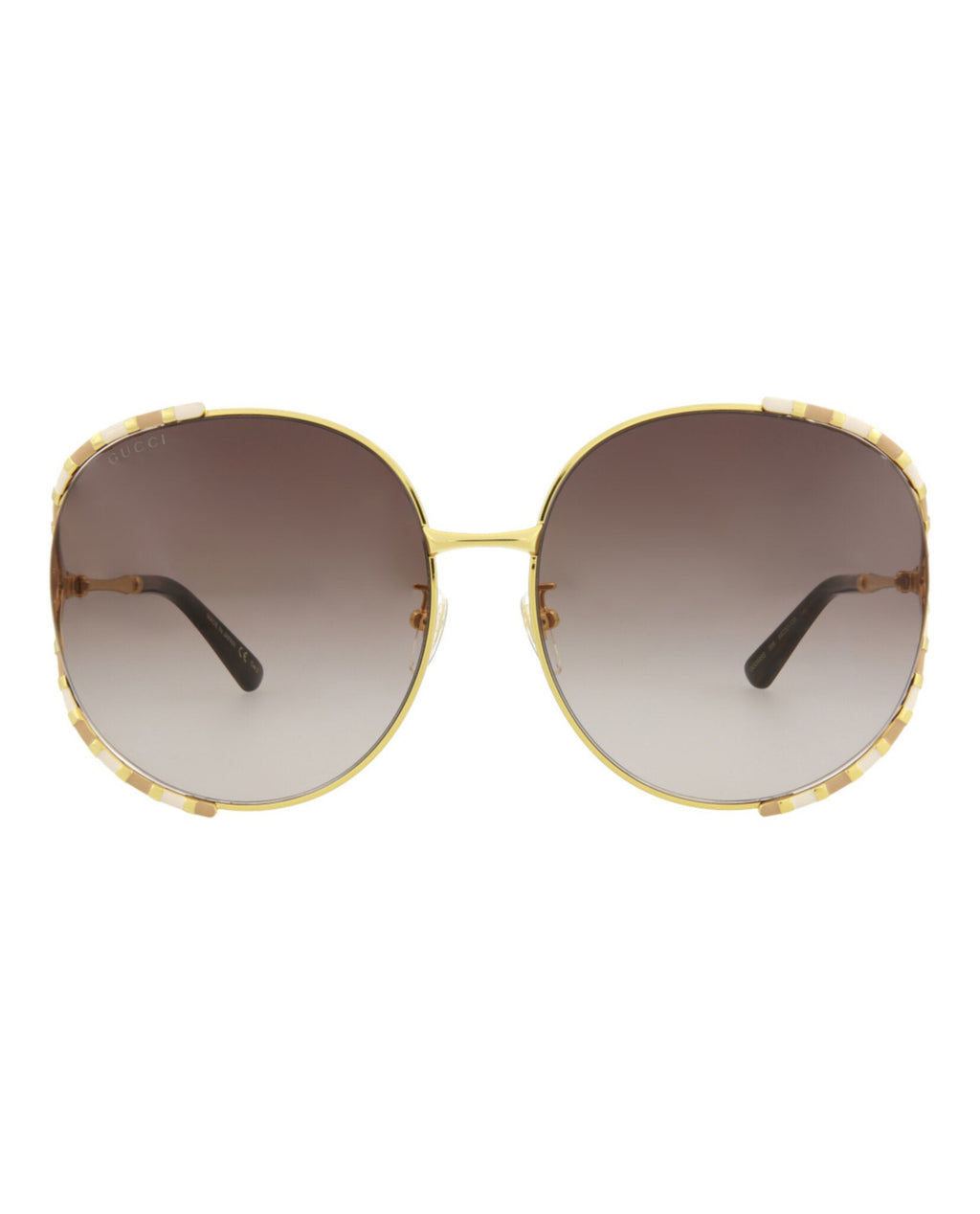 Gucci Womens Round/Oval Gold Gold Brown Fashion Designer Eyewear