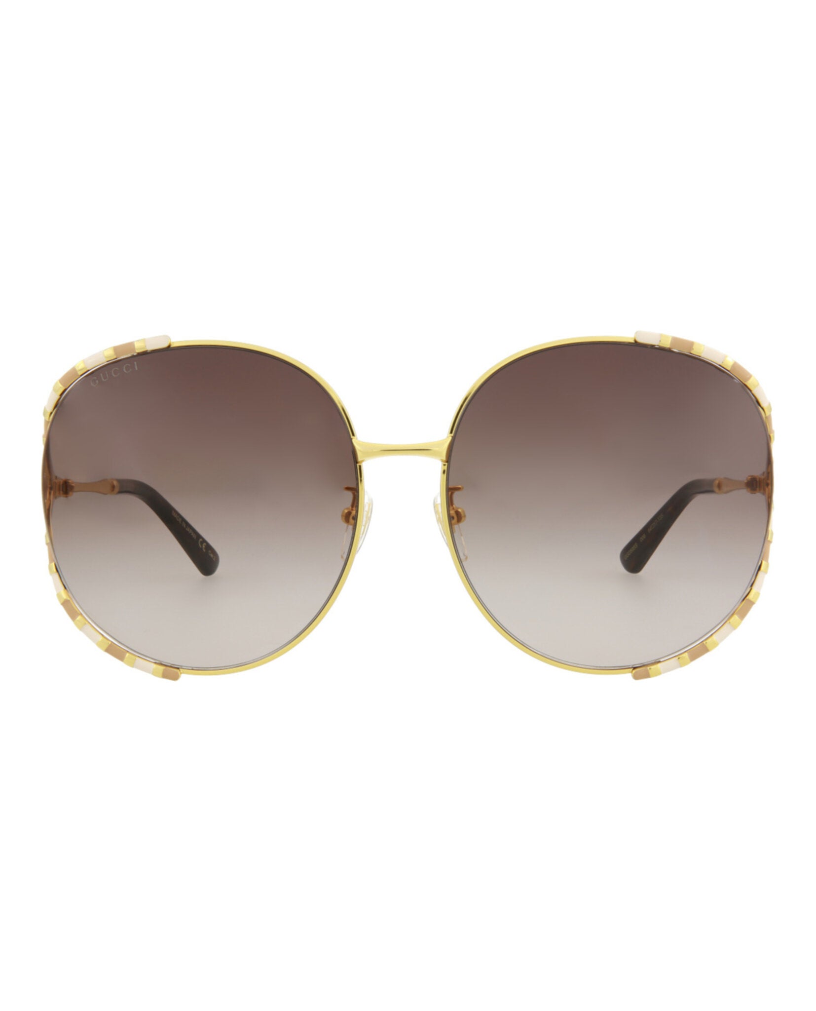 Gucci Womens Round/Oval Gold Gold Brown Fashion Designer Eyewear