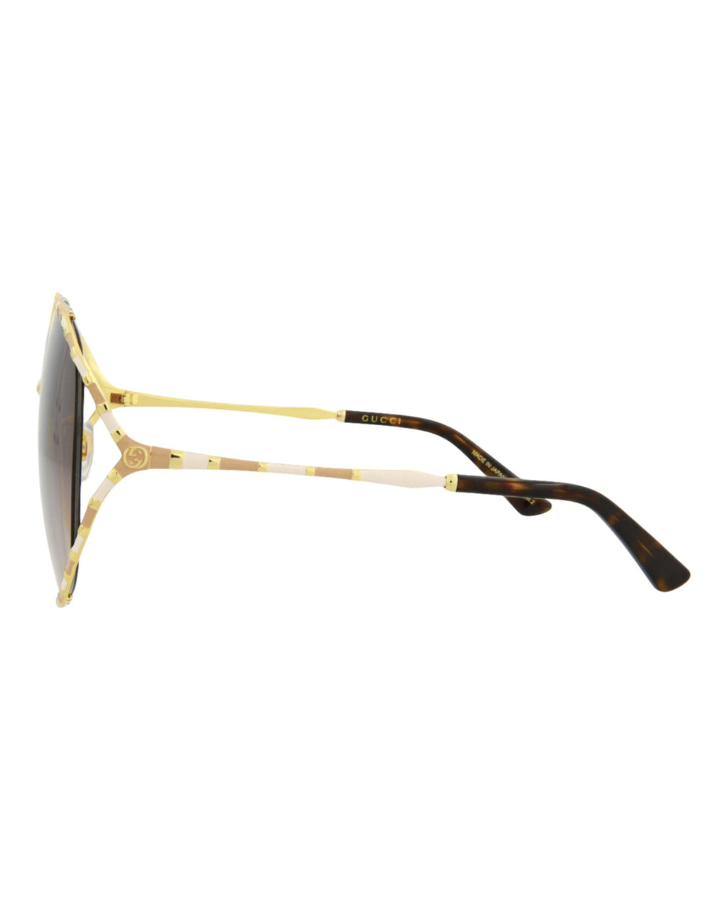 Gucci Womens Round/Oval Gold Gold Brown Fashion Designer Eyewear