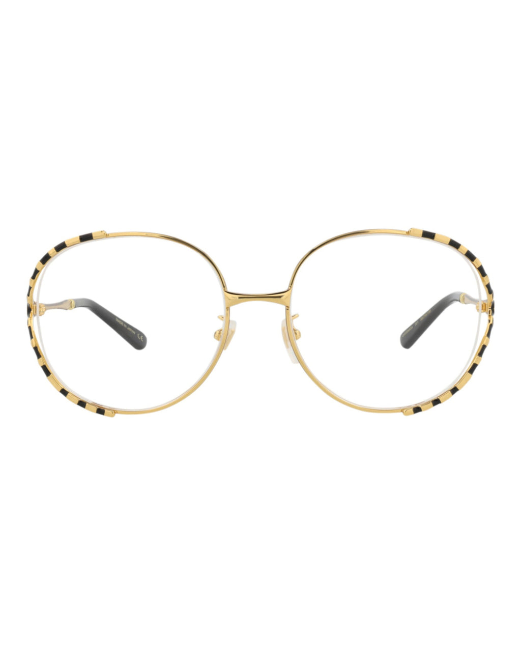 Gucci Womens Round/Oval Gold Black Transparent Fashion Designer Eyewear