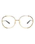 Gucci Womens Round/Oval Gold Black Transparent Fashion Designer Eyewear