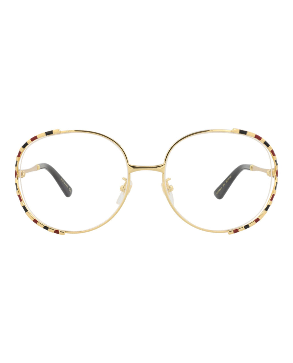 Gucci Womens Round/Oval Gold Gold Transparent Fashion Designer Eyewear