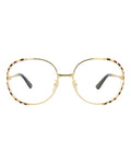 Gucci Womens Round/Oval Gold Gold Transparent Fashion Designer Eyewear