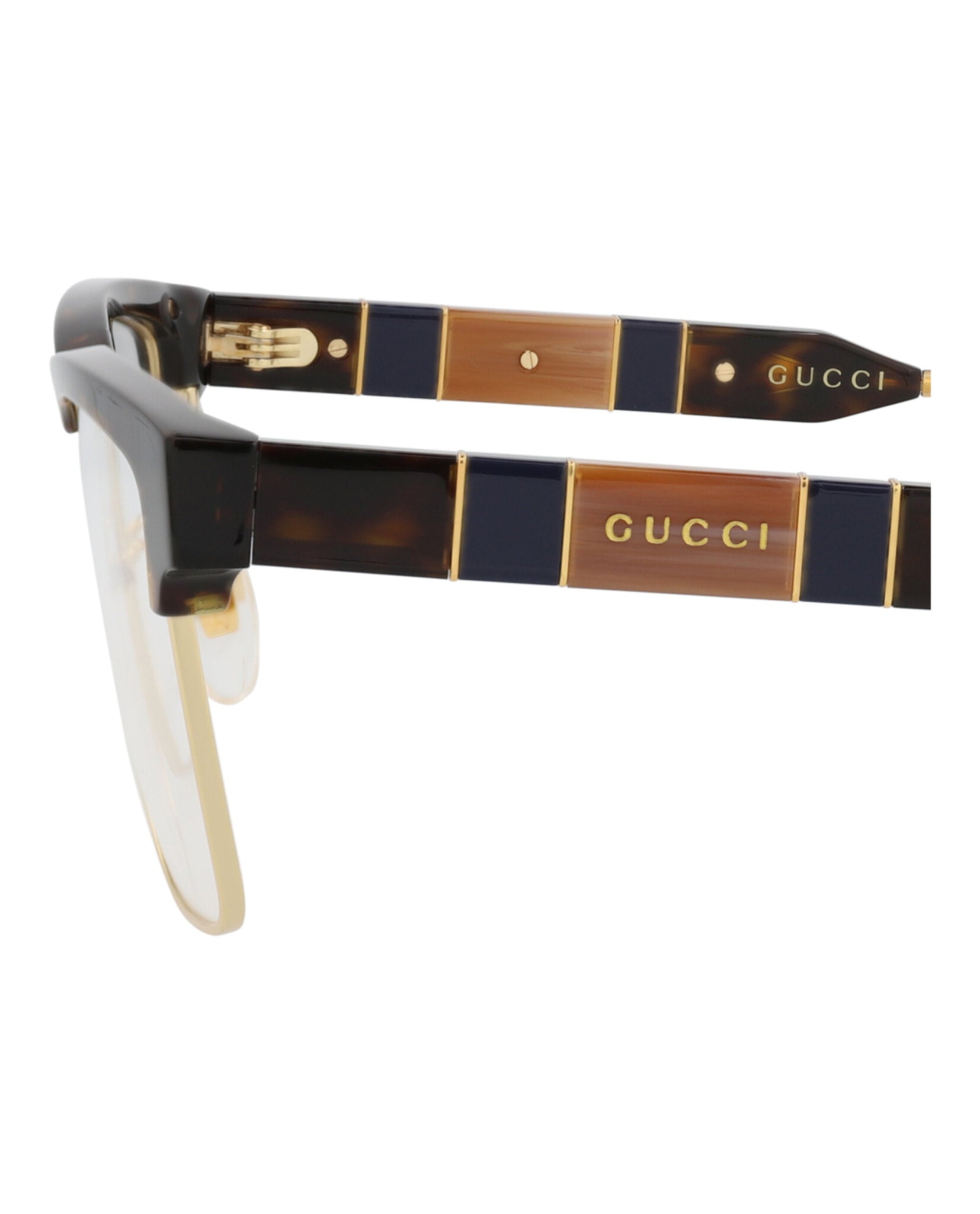 Gucci Mens Square/Rectangle Havana Havana Transparent Fashion Designer Eyewear