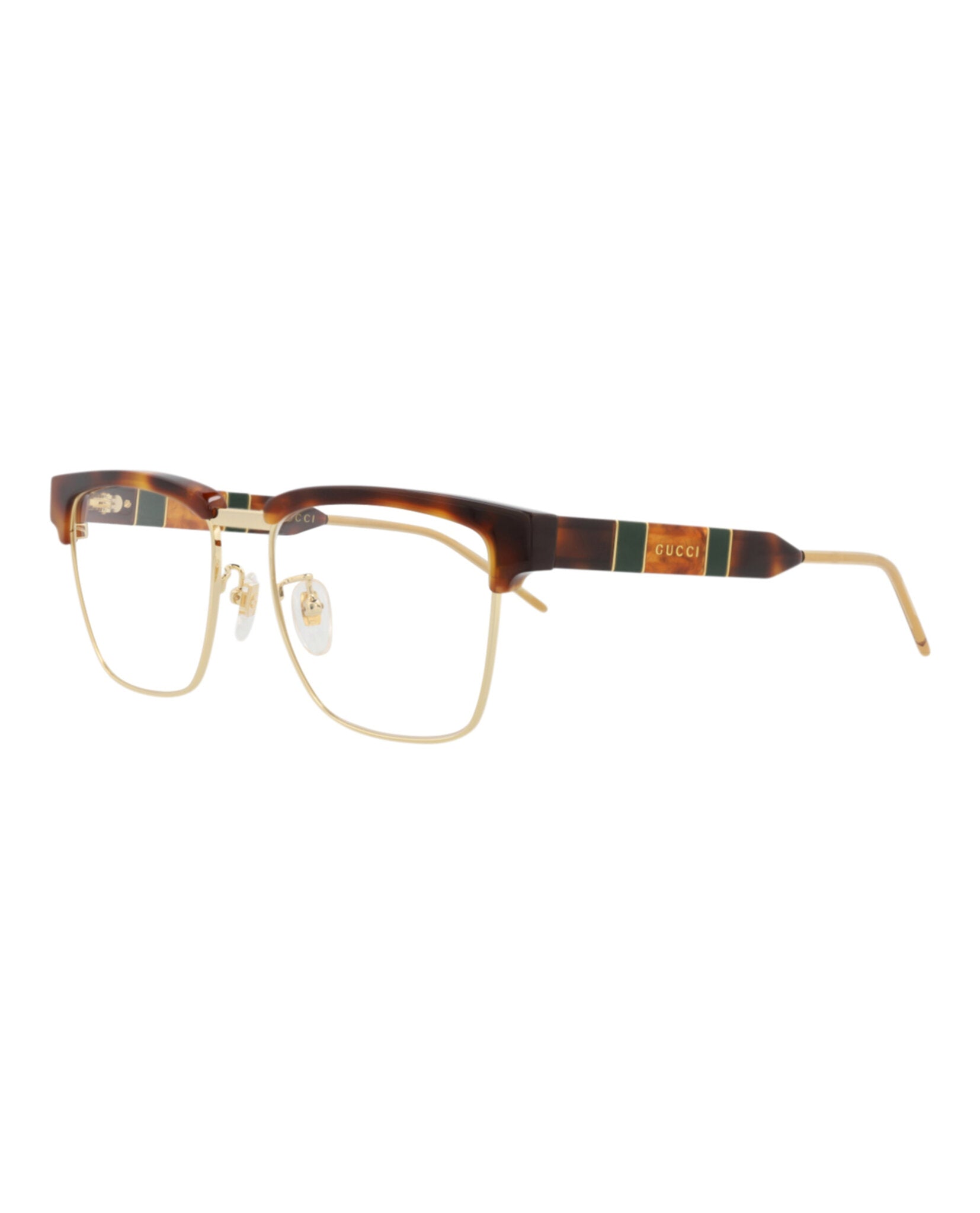Gucci Mens Square/Rectangle Havana Havana Transparent Fashion Designer Eyewear