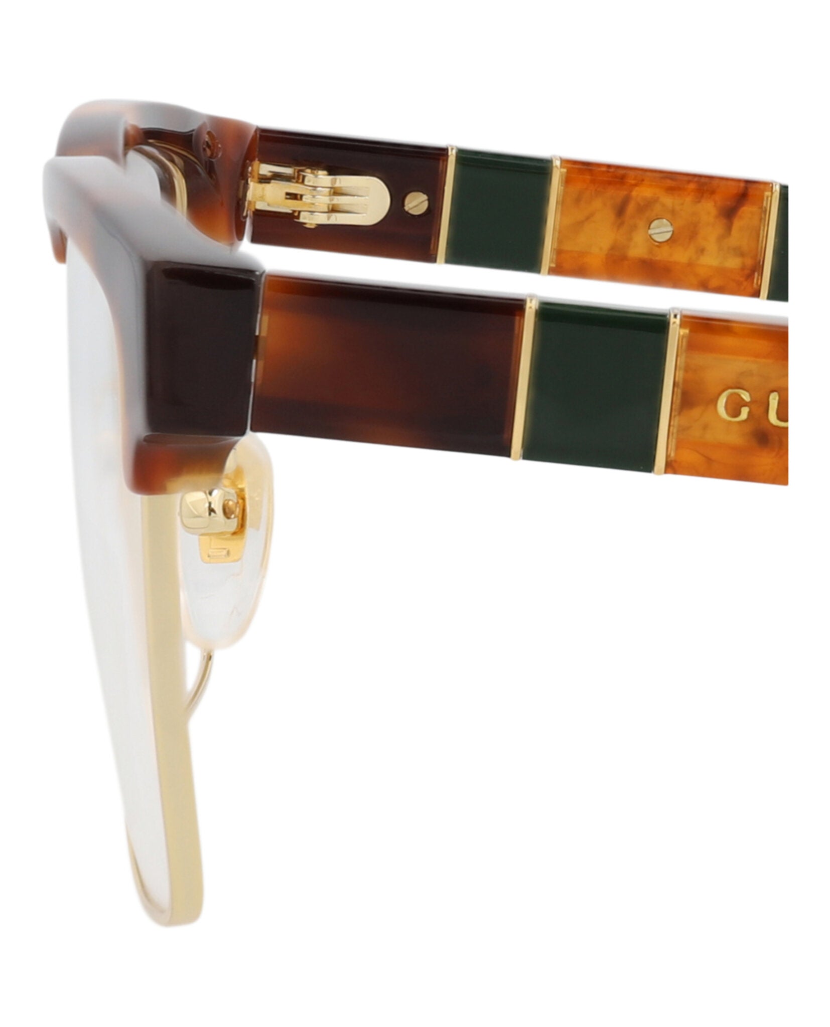 Gucci Mens Square/Rectangle Havana Havana Transparent Fashion Designer Eyewear