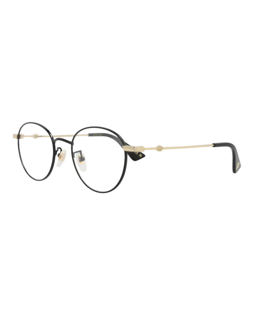 Gucci Unisex Round/Oval Black Gold Transparent Fashion Designer Eyewear