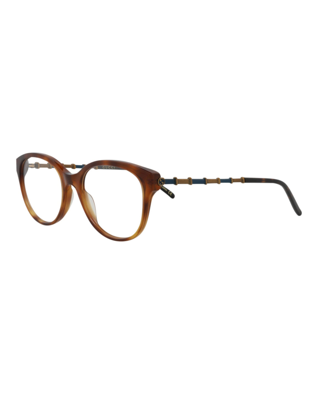 Gucci Womens Cat Eye Havana Gold Transparent Fashion Designer Eyewear