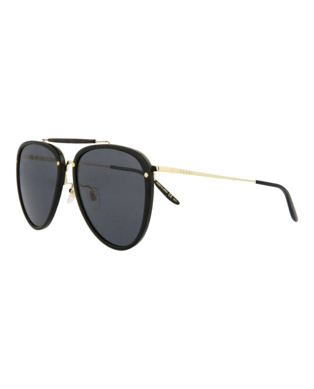 Gucci Mens Aviator Black Gold Grey Fashion Designer Eyewear
