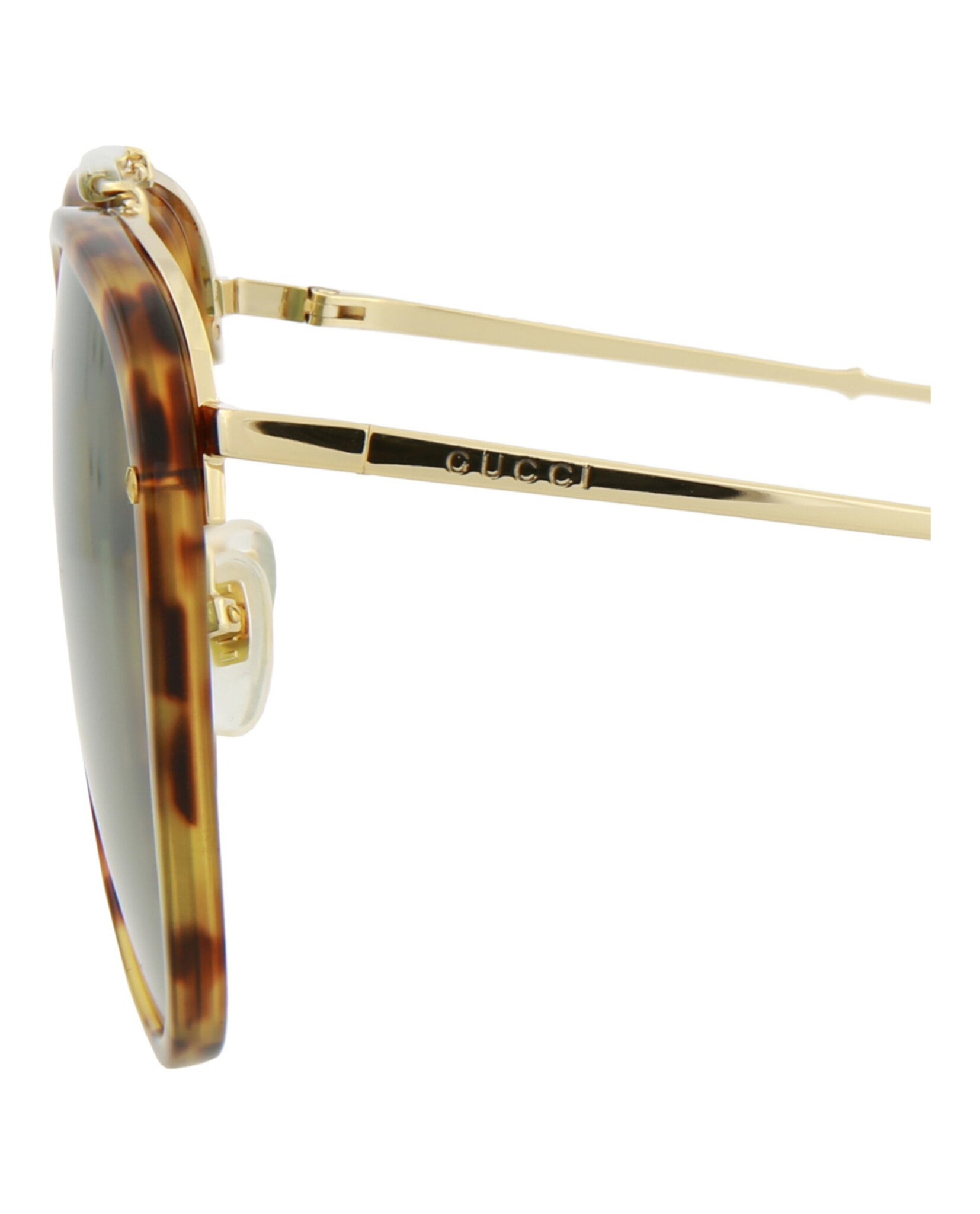 Gucci Mens Aviator Havana Gold Green Fashion Designer Eyewear