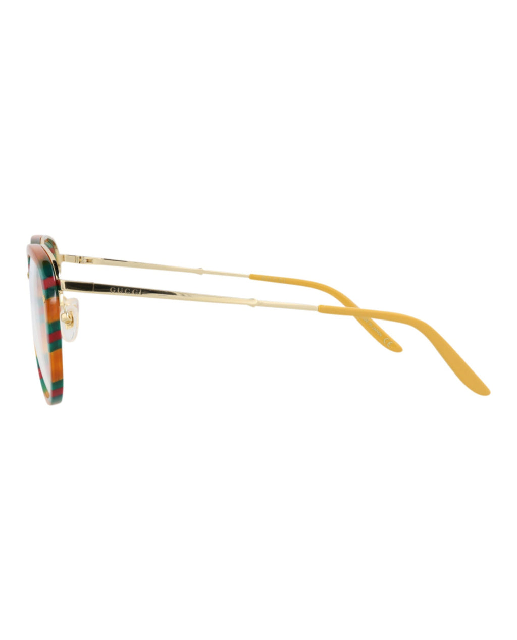 Gucci Mens Square/Rectangle Havana Gold Transparent Fashion Designer Eyewear