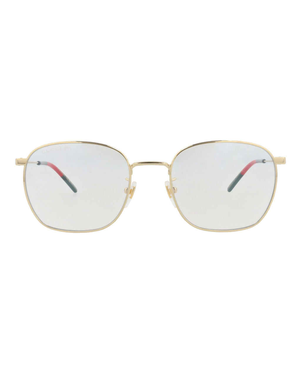 Gucci Mens Square/Rectangle Gold Gold Transparent Fashion Designer Eyewear