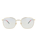 Gucci Mens Square/Rectangle Gold Gold Transparent Fashion Designer Eyewear