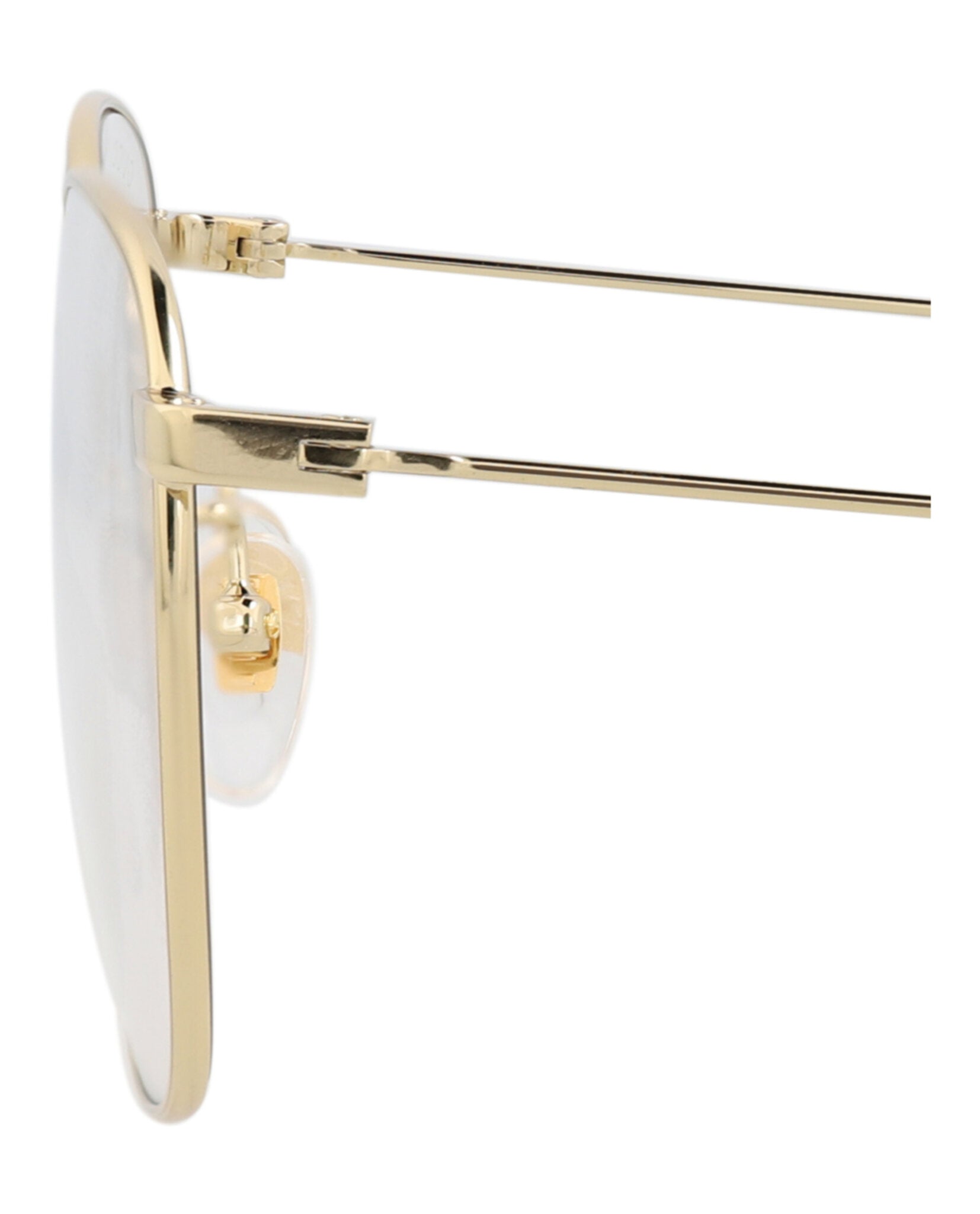 Gucci Mens Square/Rectangle Gold Gold Transparent Fashion Designer Eyewear