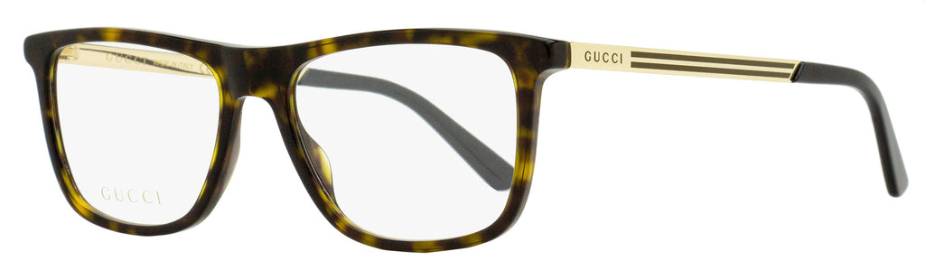 Gucci Classic Rectangular Eyeglasses GG0691O 002 Havana/Gold 54mm Havana Gold