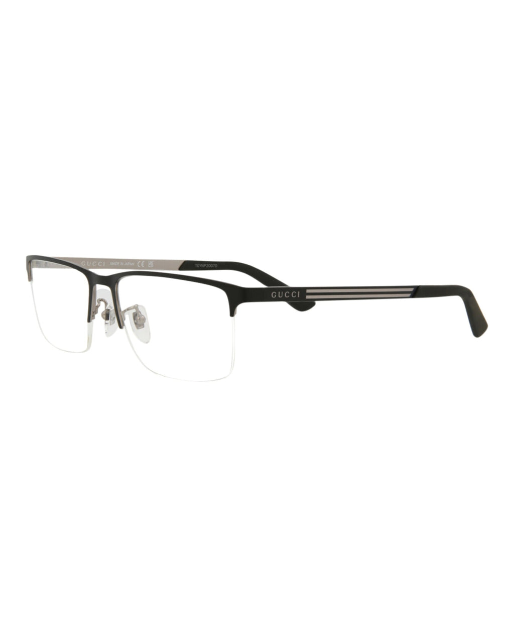 Gucci Mens Square/Rectangle Black Black Transparent Fashion Designer Eyewear
