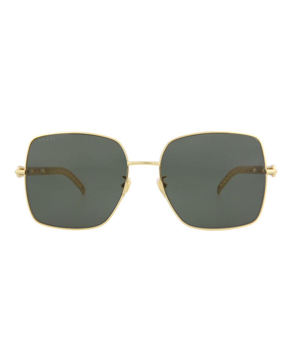 Gucci Womens Square/Rectangle Gold Gold Grey Fashion Designer Eyewear
