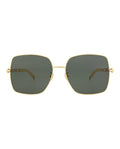 Gucci Womens Square/Rectangle Gold Gold Grey Fashion Designer Eyewear