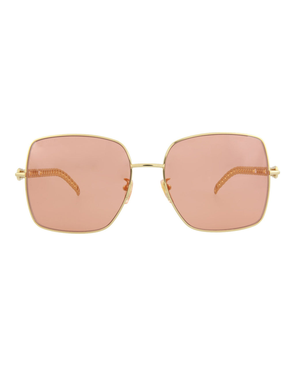 Gucci Womens Square/Rectangle Gold Gold Orange Fashion Designer Eyewear