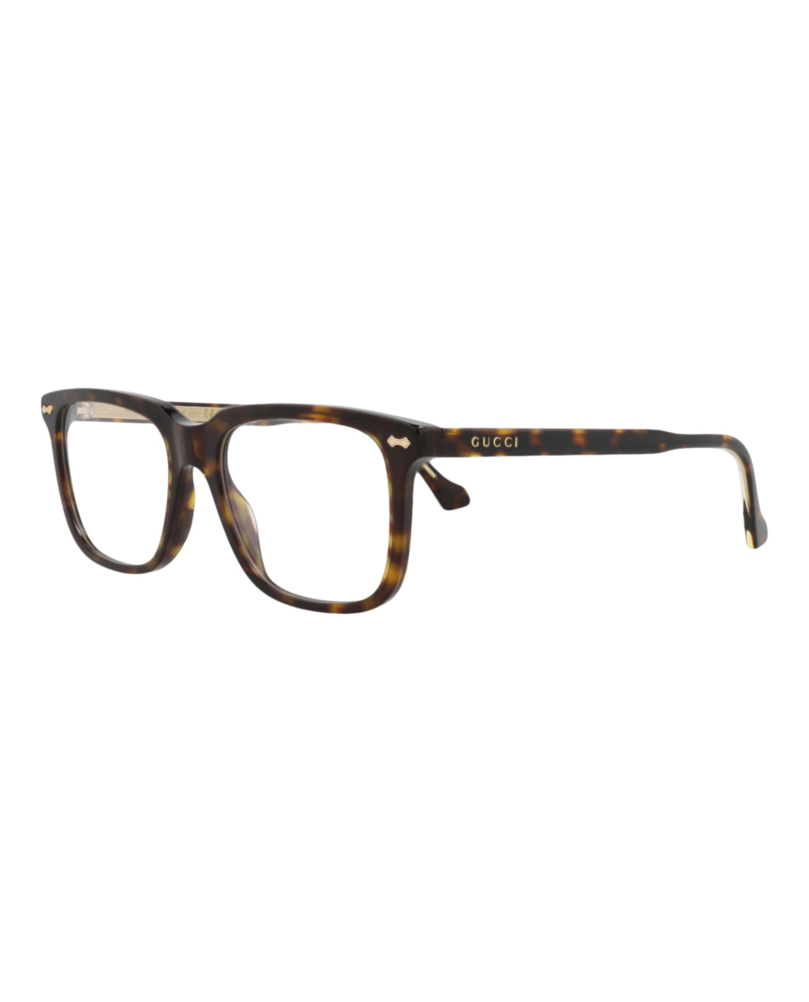 Gucci Mens Square/Rectangle Havana Havana Transparent Fashion Designer Eyewear