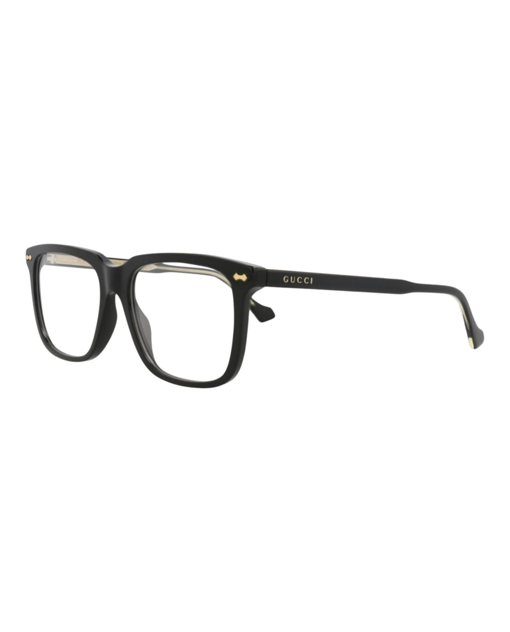 Gucci Mens Square/Rectangle Black Black Transparent Fashion Designer Eyewear