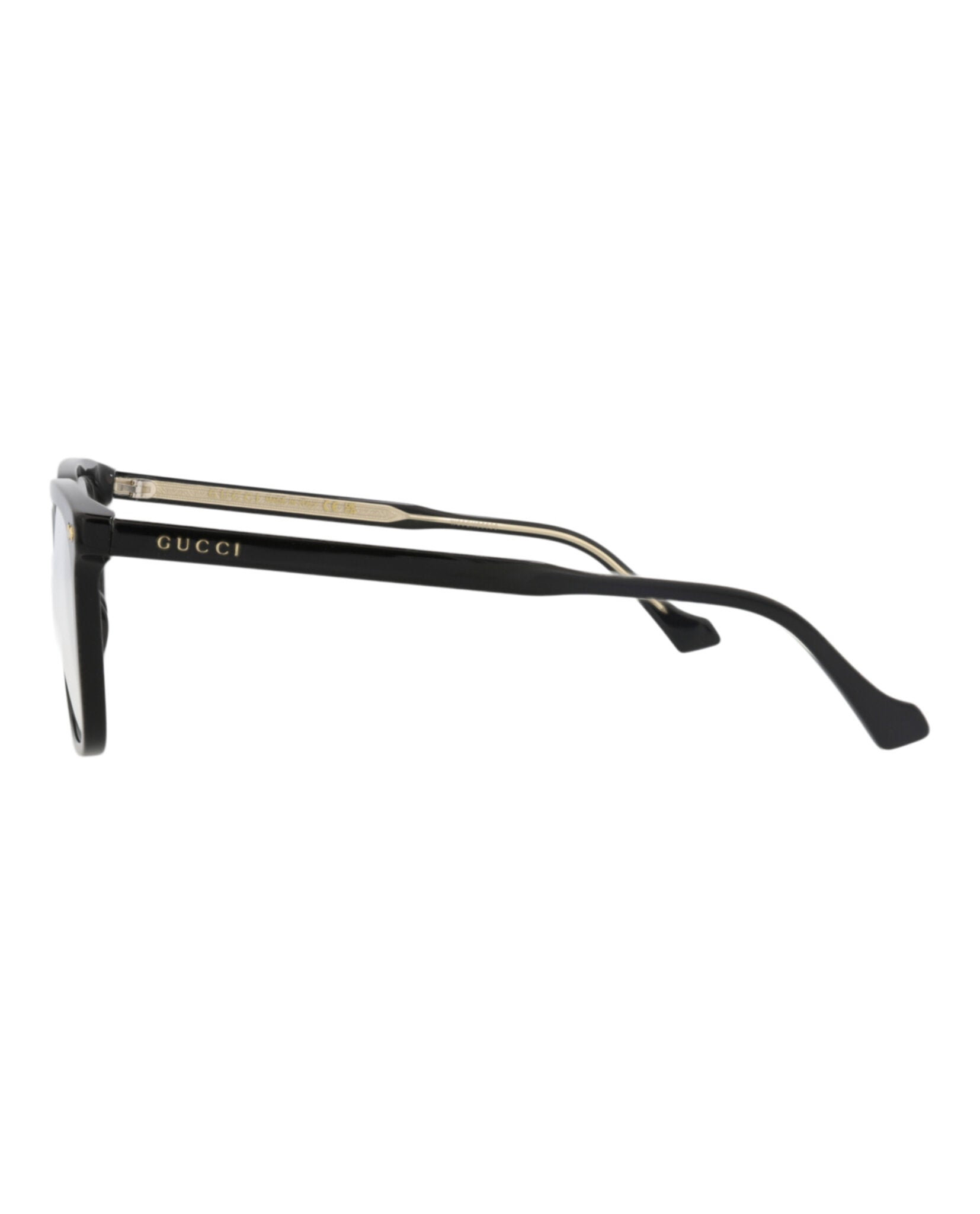 Gucci Mens Square/Rectangle Black Black Transparent Fashion Designer Eyewear