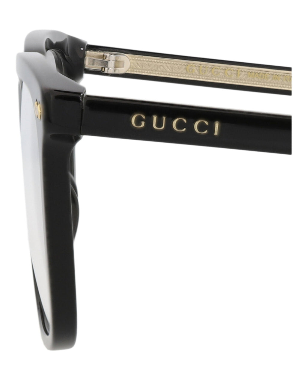 Gucci Mens Square/Rectangle Black Black Transparent Fashion Designer Eyewear