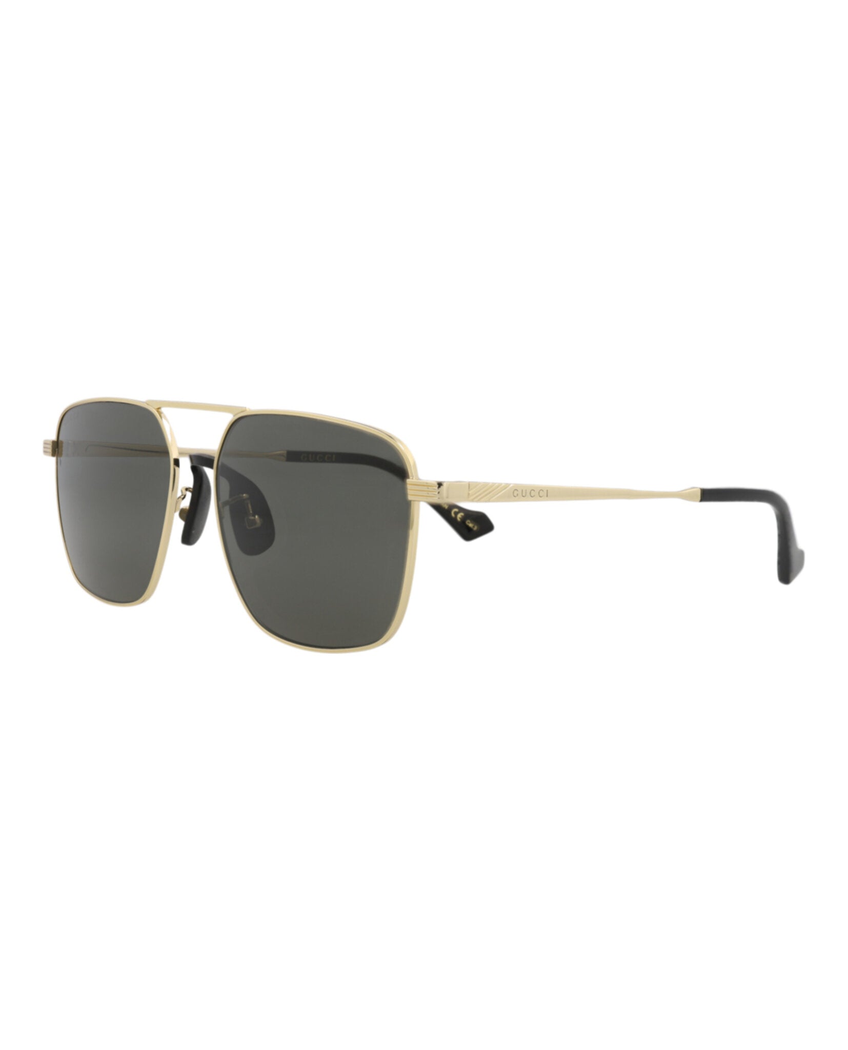 Gucci Mens Aviator Gold Gold Grey Fashion Designer Eyewear