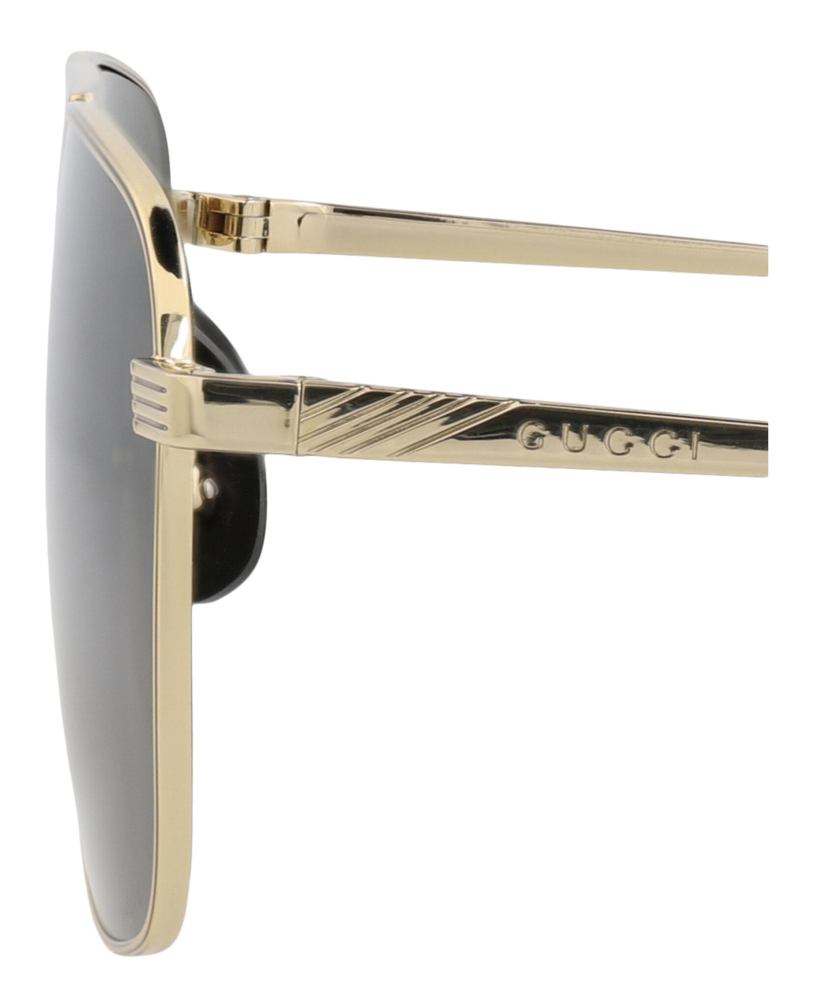 Gucci Mens Aviator Gold Gold Grey Fashion Designer Eyewear