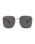 Gucci Womens Square/Rectangle Gold Gold Grey Fashion Designer Eyewear