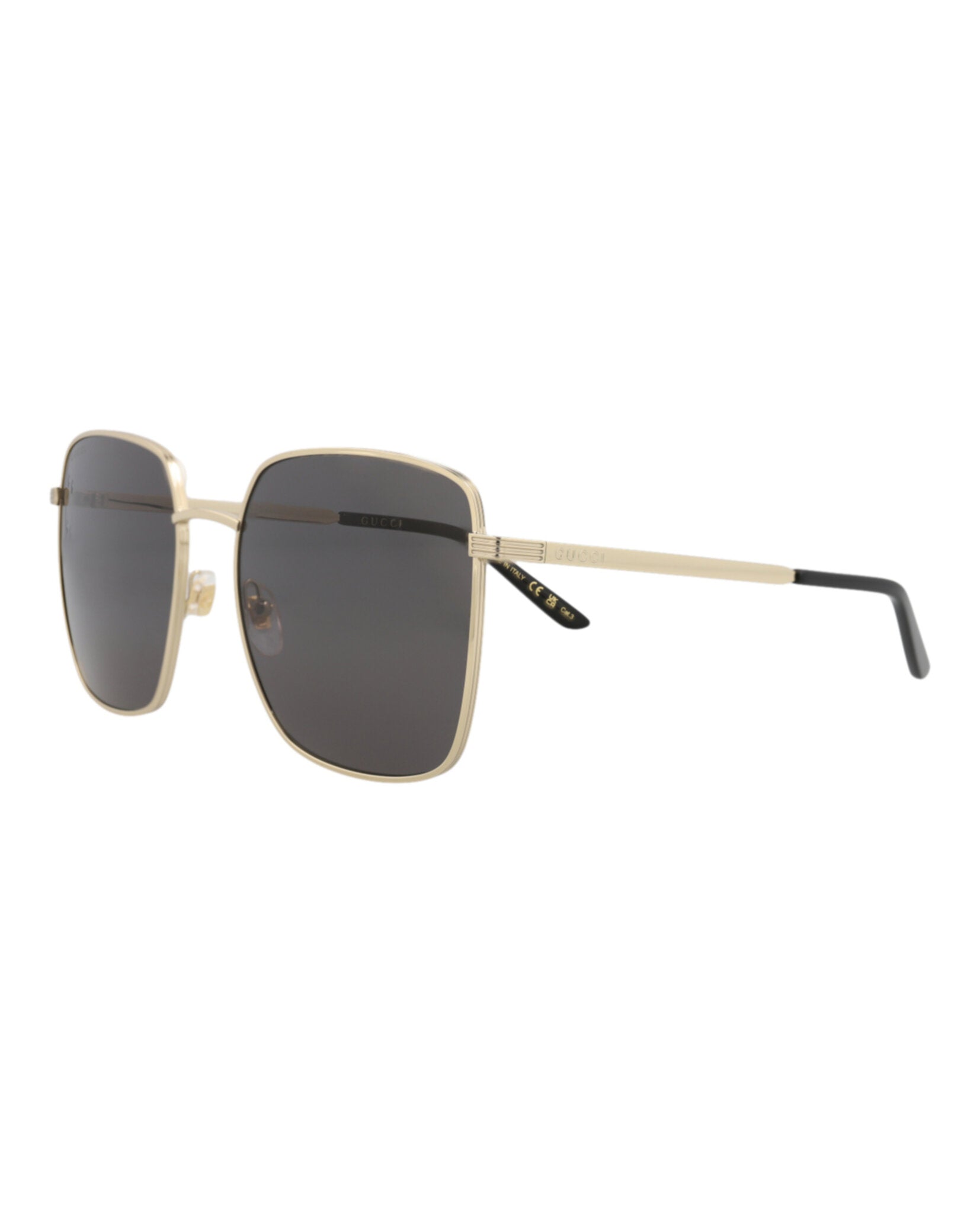 Gucci Womens Square/Rectangle Gold Gold Grey Fashion Designer Eyewear