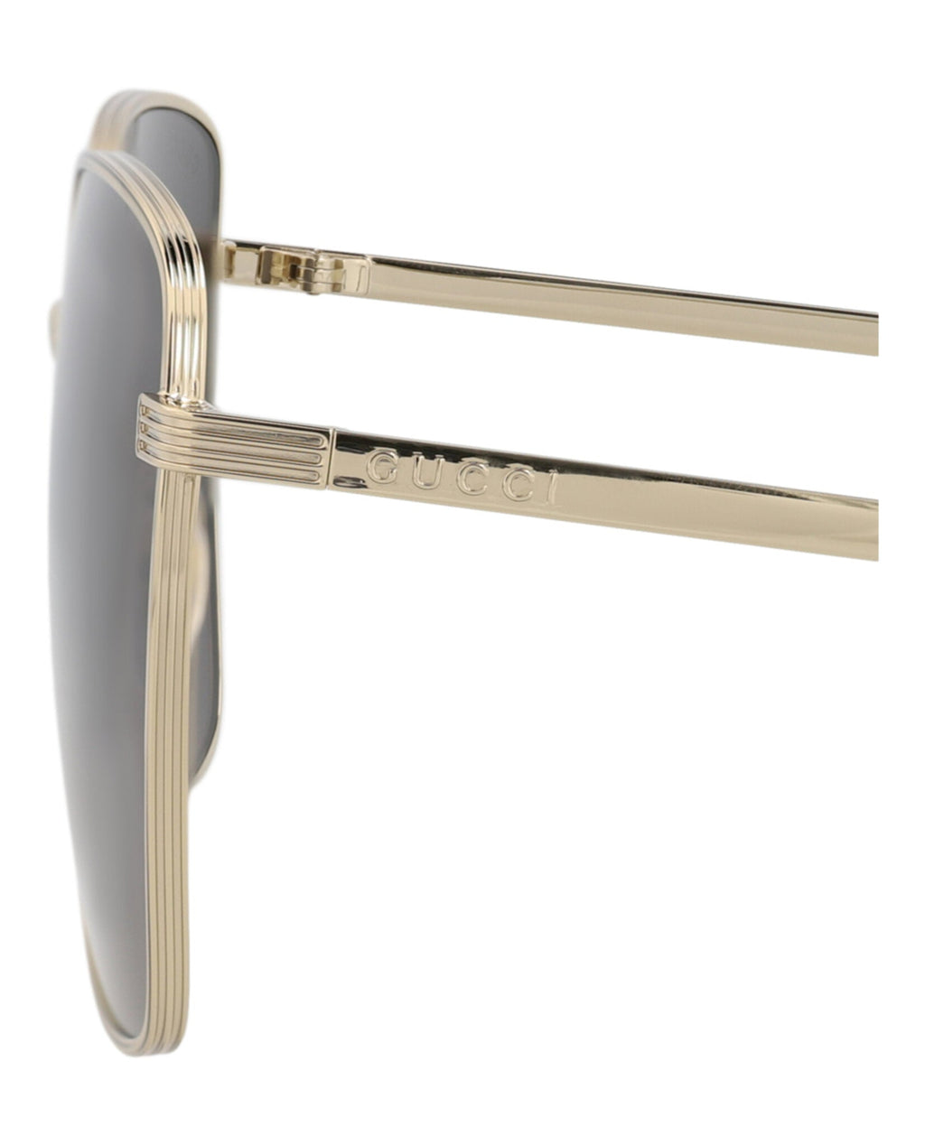 Gucci Womens Square/Rectangle Gold Gold Grey Fashion Designer Eyewear
