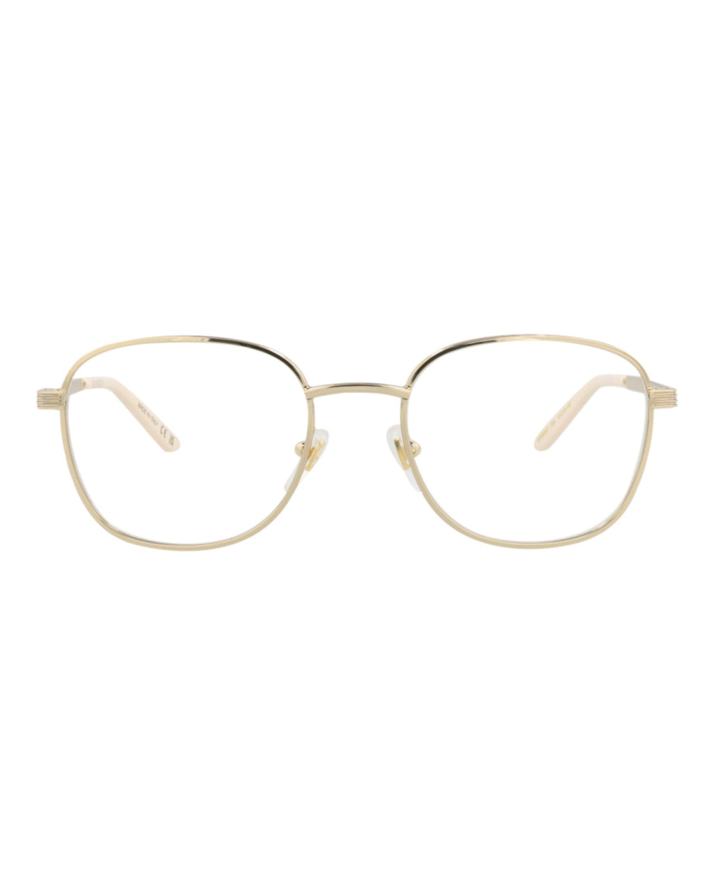 Gucci Womens Square/Rectangle Gold Gold Transparent Fashion Designer Eyewear