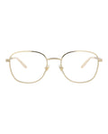 Gucci Womens Square/Rectangle Gold Gold Transparent Fashion Designer Eyewear
