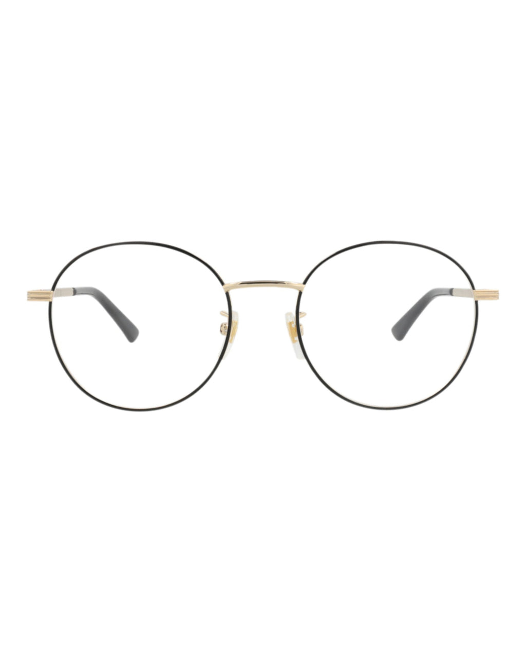 Gucci Mens Round/Oval Black Gold Transparent Fashion Designer Eyewear