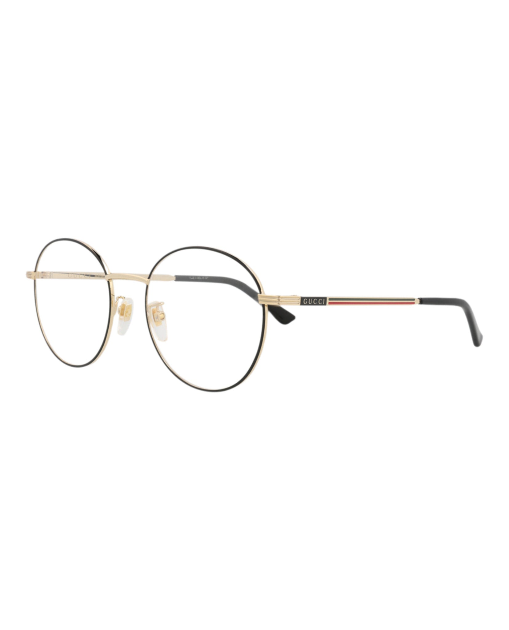 Gucci Mens Round/Oval Black Gold Transparent Fashion Designer Eyewear