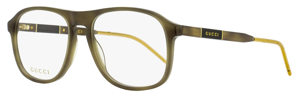 Gucci Square Pilot Eyeglasses GG0844O 003 Gray Havana 55mm Gray Havana