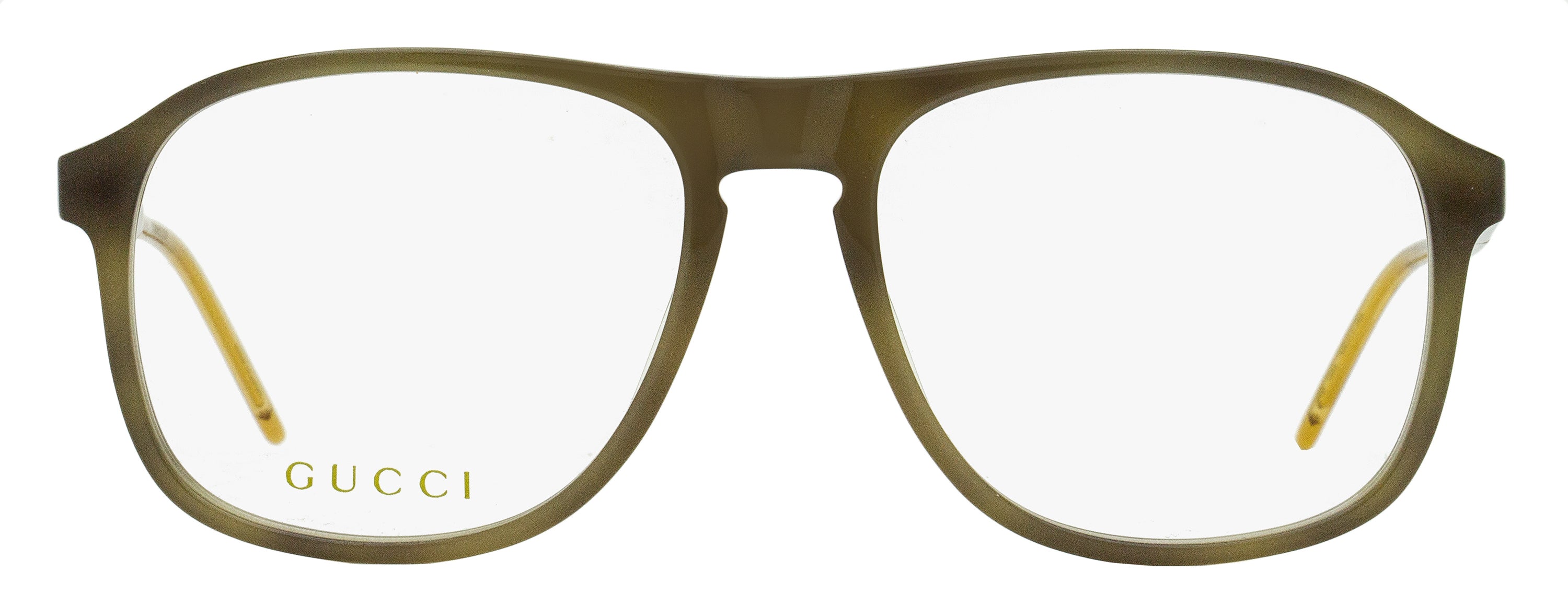 Gucci Square Pilot Eyeglasses GG0844O 003 Gray Havana 55mm